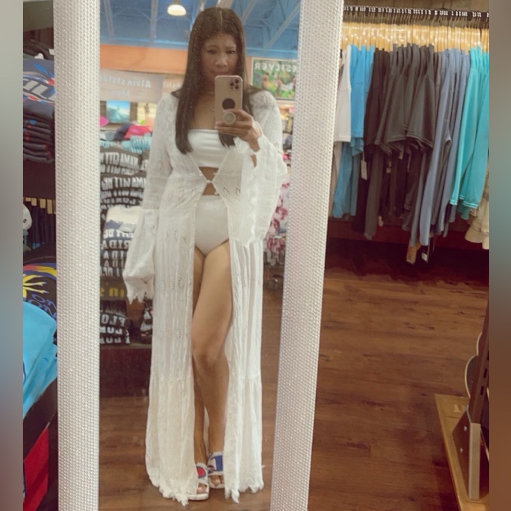 Free People White Lace Swim Cover-Up